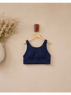 Aerie Navy Sports Bra Medium Soft Stretch Activewear